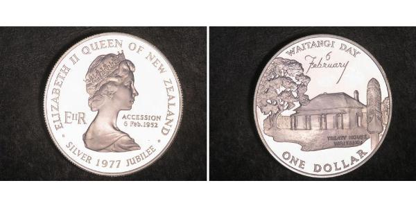 1 Доллар Новая Зеландия Серебро Елизавета II (1926-2022)