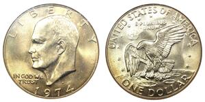 1 Доллар США (1776 - ) Серебро Дуайт Дэвид Эйзенхауэр (1890-1969)