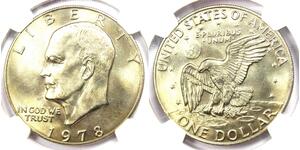 1 Доллар США (1776 - ) Серебро Дуайт Дэвид Эйзенхауэр (1890-1969)