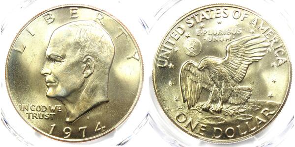 1 Доллар США (1776 - ) Серебро Дуайт Дэвид Эйзенхауэр (1890-1969)