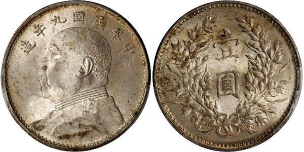 1 Доллар / 1 Юань Китайская Народная Республика Серебро Yuan Shikai (1859 - 1916)