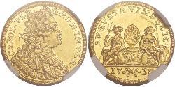 1 Дукат Аугсбург (1276 - 1803) Золото Карл VI император Св. Римской империи (1685-1740)