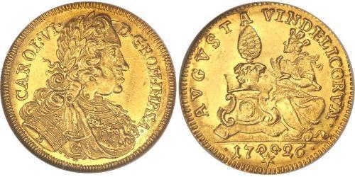 1 Дукат Аугсбург (1276 - 1803) Золото Карл VI император Св. Римской империи (1685-1740)