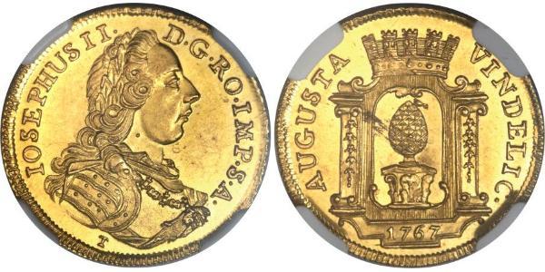 1 Дукат Аугсбург (1276 - 1803) Золото Joseph II, Holy Roman Emperor  (1741 - 1790)