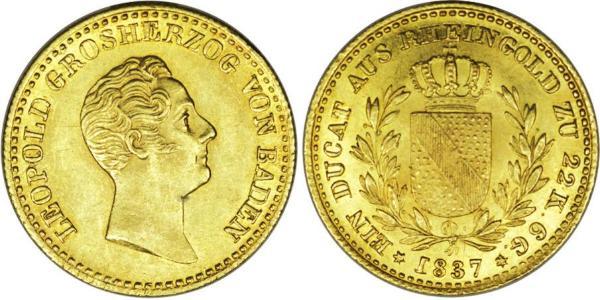 1 Дукат Велике герцогство Баден (1806-1918) Золото Leopold, Grand Duke of Baden (1790 – 1852)