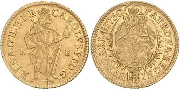 1 Дукат Венгрия (1989 - ) Золото Карл VI император Св. Римской империи (1685-1740)