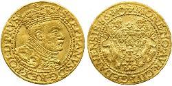 1 Дукат Данциг/Гданьск  (1454-1793) Золото Stephen Báthory (1533-1586)