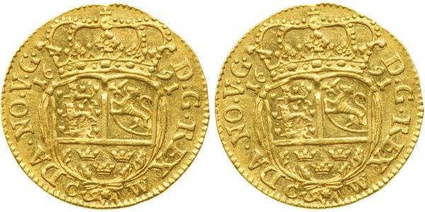 1 Дукат Датско-норвежское королевство (1536-1814) Золото Крістіан V король Данії  (1646 -1699)