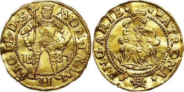 1 Дукат Княжество Трансильвания (1571-1711) Золото Sigismund Báthory,  prince of Transylvania (1572 -1613)