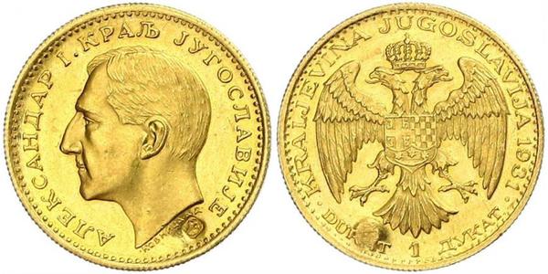 1 Дукат Королевство Югославия (1918-1943) Золото Alexander I of Yugoslavia (1888 - 1934)