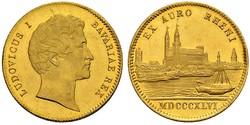 1 Дукат Королівство Баварія (1806 - 1918) Золото Людвиг I (король Баварії)(1786 – 1868)