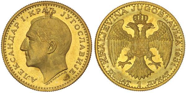 1 Дукат Королівство Югославія (1918-1943) Золото Alexander I of Yugoslavia (1888 - 1934)