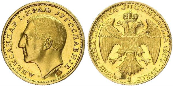 1 Дукат Королівство Югославія (1918-1943) Золото Alexander I of Yugoslavia (1888 - 1934)