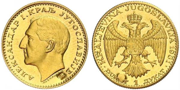 1 Дукат Королівство Югославія (1918-1943) Золото Alexander I of Yugoslavia (1888 - 1934)