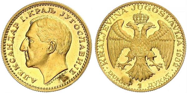 1 Дукат Королівство Югославія (1918-1943) Золото Alexander I of Yugoslavia (1888 - 1934)