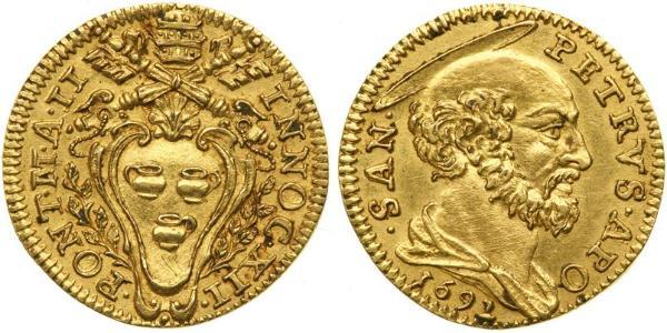 1 Дукат Папська держава (752-1870) Золото Іннокентій XII (1615 -1700)