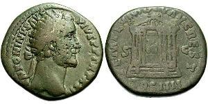 1 Дупондий Римская империя (27BC-395) Бронза Антонин Пий  (86-161)