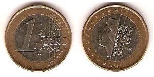 1 Евро Королевство Нидерланды (1815 - ) Биметалл 