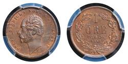 1 Ере United Kingdoms of Sweden and Norway (1814-1905) Бронза Оскар I (1799-1859)