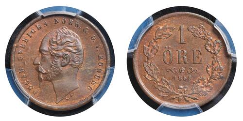 1 Ере United Kingdoms of Sweden and Norway (1814-1905) Бронза Оскар I (1799-1859)