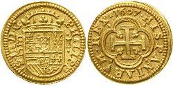 1 Ескудо Habsburg Spain (1506 - 1700) Золото Філіп III король Іспанії (1578-1621)