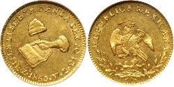 1 Ескудо Second Federal Republic of Mexico (1846 - 1863) Золото 