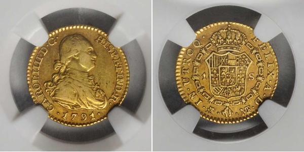 1 Ескудо Іспанська Імперія (1700 - 1808) Золото Карл IV король Іспанії  (1748-1819)