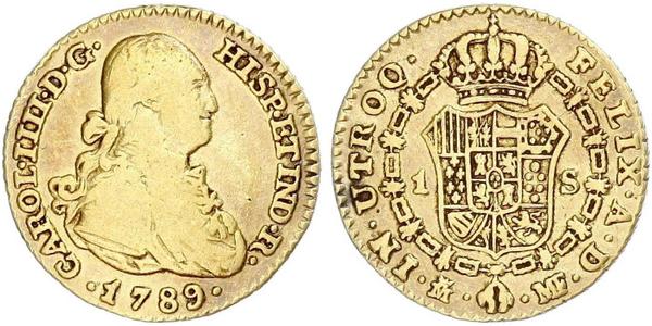 1 Ескудо Іспанська Імперія (1700 - 1808) Золото Карл IV король Іспанії  (1748-1819)