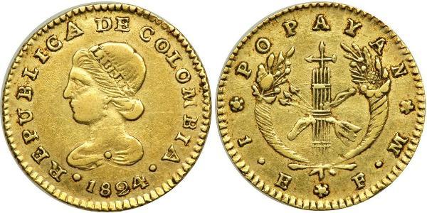1 Ескудо Велика Колумбія (1819 - 1831) Золото 