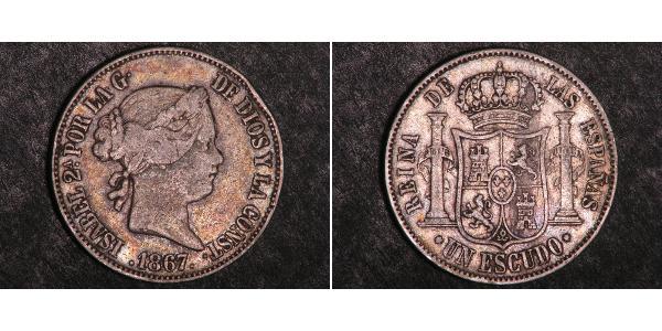 1 Ескудо Іспанія Срібло Isabella II of Spain (1830- 1904)