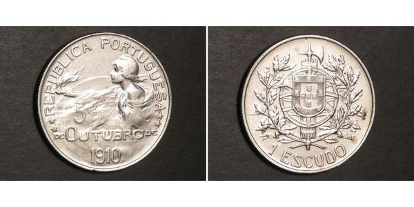 1 Ескудо Перша Португальська Республіка (1910 - 1926) Срібло 