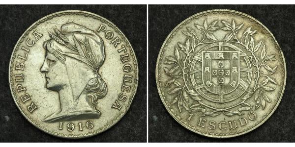 1 Ескудо Перша Португальська Республіка (1910 - 1926) Срібло 