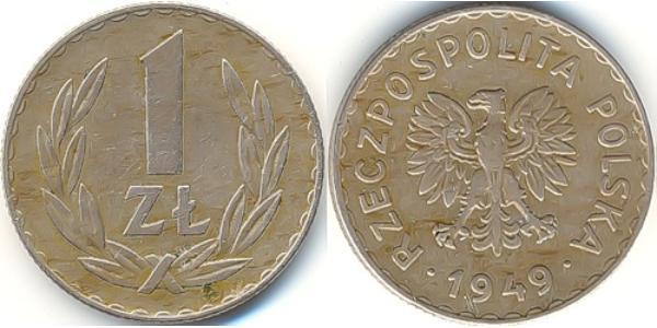 1 Злотий Польська Народна Республіка (1952-1990) Нікель/Мідь 