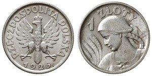 1 Злотий Польська республіка (1918 - 1939) Срібло 