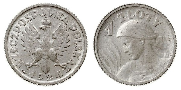 1 Злотий Польська республіка (1918 - 1939) Срібло 
