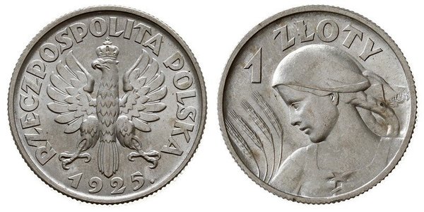 1 Злотий Польська республіка (1918 - 1939) Срібло 