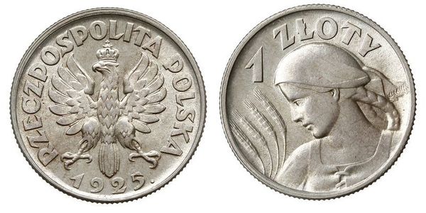 1 Злотий Польська республіка (1918 - 1939) Срібло 