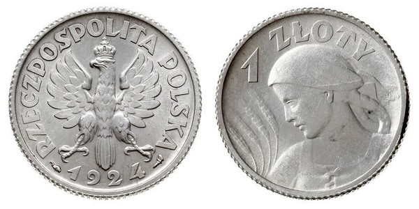 1 Злотый Польская Республика (1918 - 1939) Серебро 
