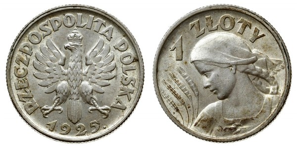 1 Злотый Польская Республика (1918 - 1939) Серебро 