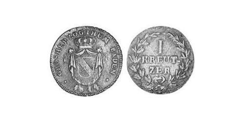 1 Крейцер Великое герцогство Баден (1806-1918) Медь 