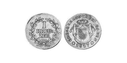 1 Крейцер Великое герцогство Баден (1806-1918) Медь 