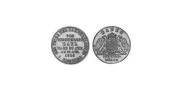 1 Крейцер Великое герцогство Баден (1806-1918) Медь Фридрих I (великий герцог Баденский) (1826 - 1907)