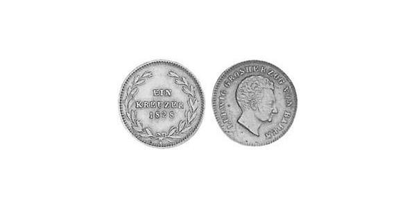 1 Крейцер Великое герцогство Баден (1806-1918) Медь 