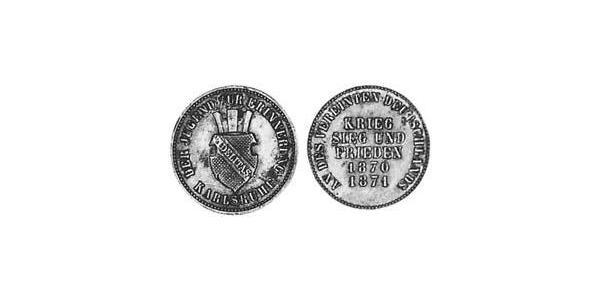 1 Крейцер Великое герцогство Баден (1806-1918) Медь Фридрих I (великий герцог Баденский) (1826 - 1907)