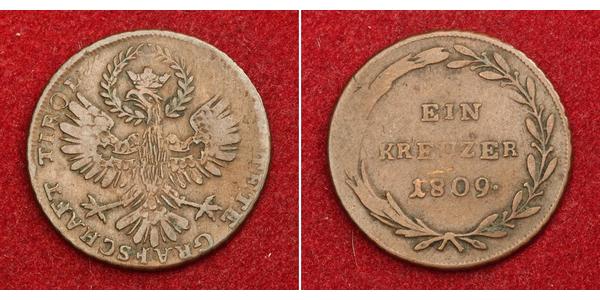 1 Крейцер Австрійська імперія (1804-1867) Мідь 