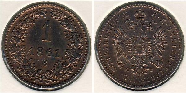 1 Крейцер Австрійська імперія (1804-1867) Мідь 