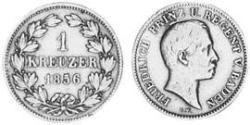 1 Крейцер Велике герцогство Баден (1806-1918) Мідь Frederick I, Grand Duke of Baden (1826 - 1907)