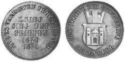 1 Крейцер Велике герцогство Баден (1806-1918) Мідь Frederick I, Grand Duke of Baden (1826 - 1907)