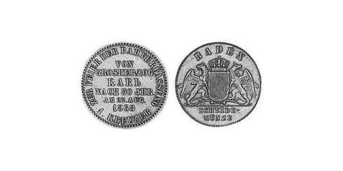 1 Крейцер Велике герцогство Баден (1806-1918) Мідь Frederick I, Grand Duke of Baden (1826 - 1907)