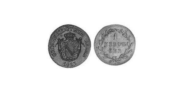 1 Крейцер Велике герцогство Баден (1806-1918) Мідь 